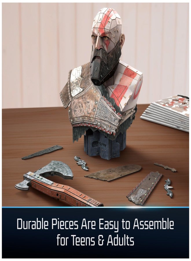 4D Build, God of War Kratos 3D Model Kit, PlayStation Game, Desk Décor, Adult Puzzles, Building Toys, 3D Puzzles for Adults & Teens, 150 Pieces, for Ages 12 & Up - Image 4